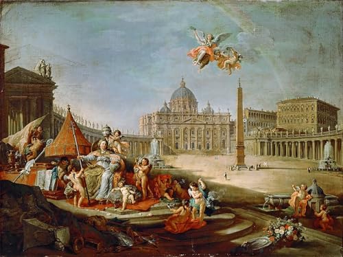 Tableaux Piazza San Pietro Paolo Pannini 60x90cm de ZHAOSHAN pour decoration