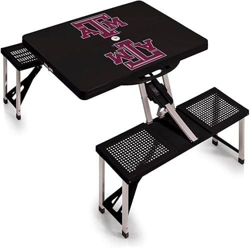 PICNIC TIME NCAA North Carolina Tar Heels Folding Picnic Table - Camping Table - Outdoor Table with Umbrella Hole