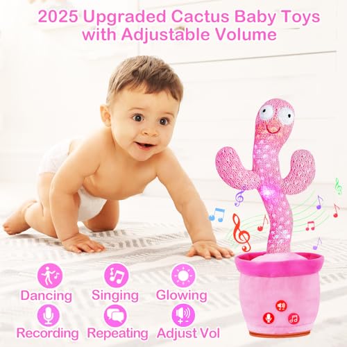 Image of River Mill Rechargeable Dancing Talking Cactus Toy, Singing Cactus Baby Toy that Talks Back, Educational Baby Toys 18 Months+, Learning Toys for Babies Toddlers Infant, 1 Year Old Girl Gifts