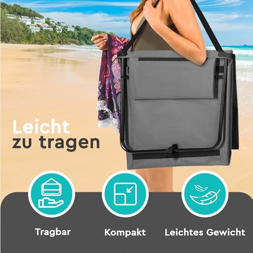 Intimo Living 2er Set Strandliegen mit stufenlos Verstellbarer Rückenlehne - Die Strandmatten gefüllt mit Komfortschaum sind Ultraleicht und platzsparend zusammenfaltbar - Grau