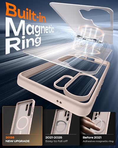 Image of TOCOL for Samsung Galaxy S26 Ultra Case, Compatible with Magsafe, Built-in Magnets, Drop Protection, Slim Translucent Matte for S26 Ultra Phone Case 6.9 inch (Desert)