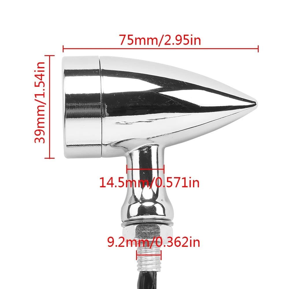 Para Kawasaki 12V Luz Intermitente Tipo Bala para Motocicleta De Seguridad Nocturna Universal De 2 Unidades Intermitentes