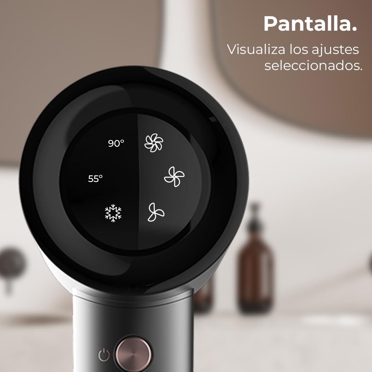 Cecotec Secador de Pelo Bamba IoniCare Rockstar Nano IonTech. 1600 W, Nano Iones, 110000 rpm, Pantalla, Control inteligente del Calor, 3 Temperaturas, 3 Velocidades y Función Memoria