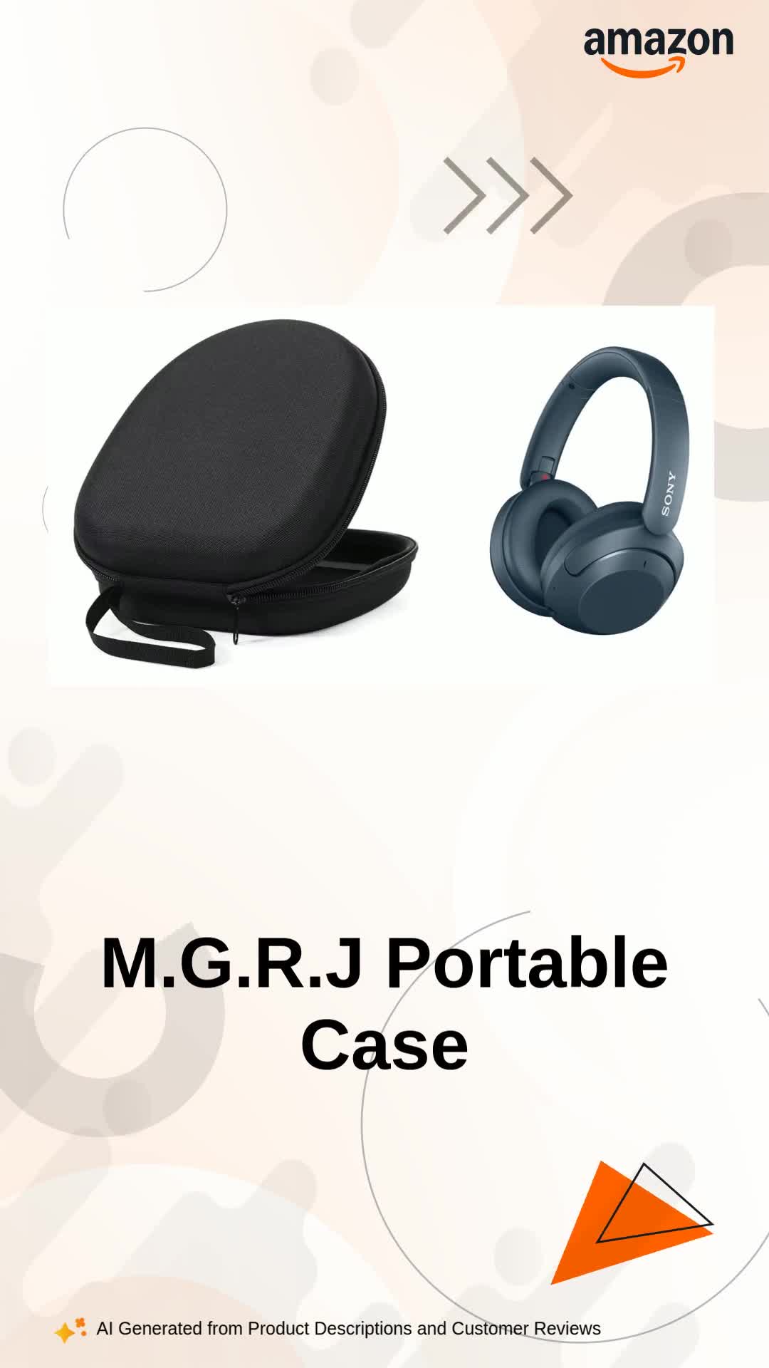 SONY ワイヤレスヘッドホン WH-CH720N ブラック 専用ケース M.G.R.J® Portable Carrying Case Cover for Sony WH-CH720N / WH