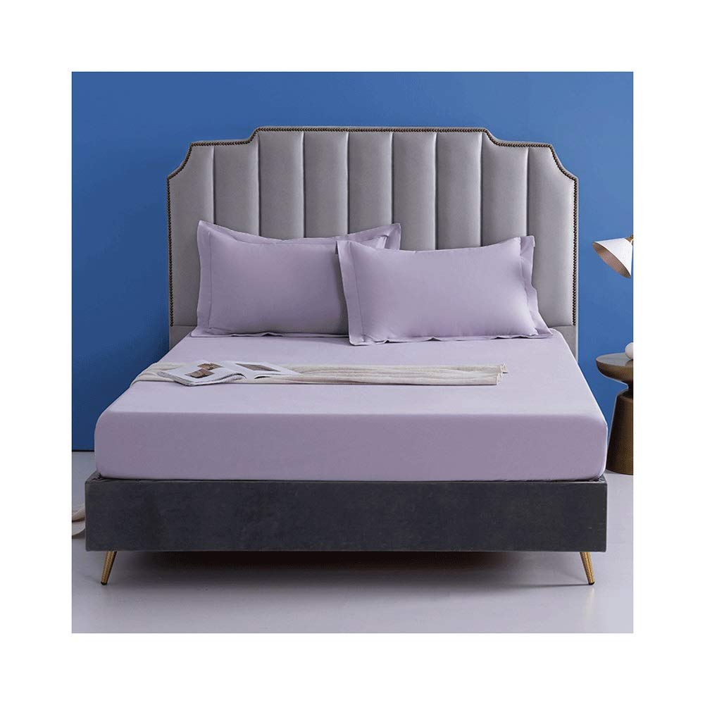 Draps housse 100% coton de qualité supérieure violet pour lit king size double