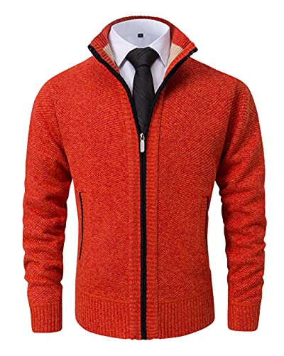 Image of Vcansion Men's Classic Cardigan Sweaters Stand Collar Slim Fit Casual Knitted Sweater