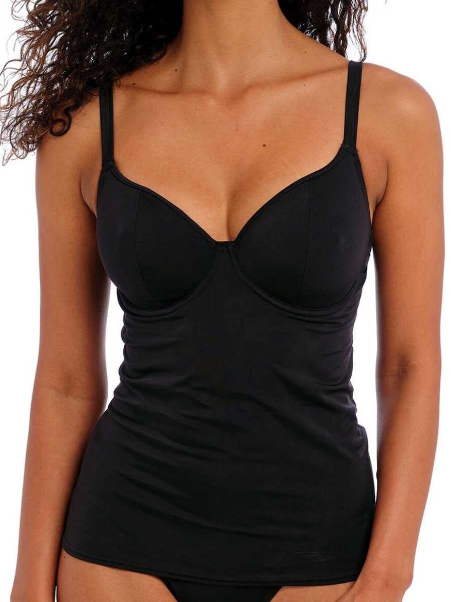 Photo 1 of Freya Women's Jewel Cove Underwire Tankini Top Plain Black