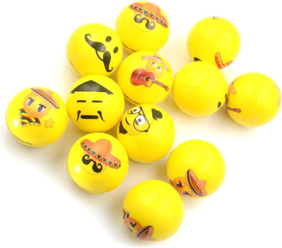 Birthday Popper Cute Faces Sponge Foam Balls (Set of 24 )Birthday Return Gifts for Kids of All Age Group Bulk Buy, Multicolor, Medium