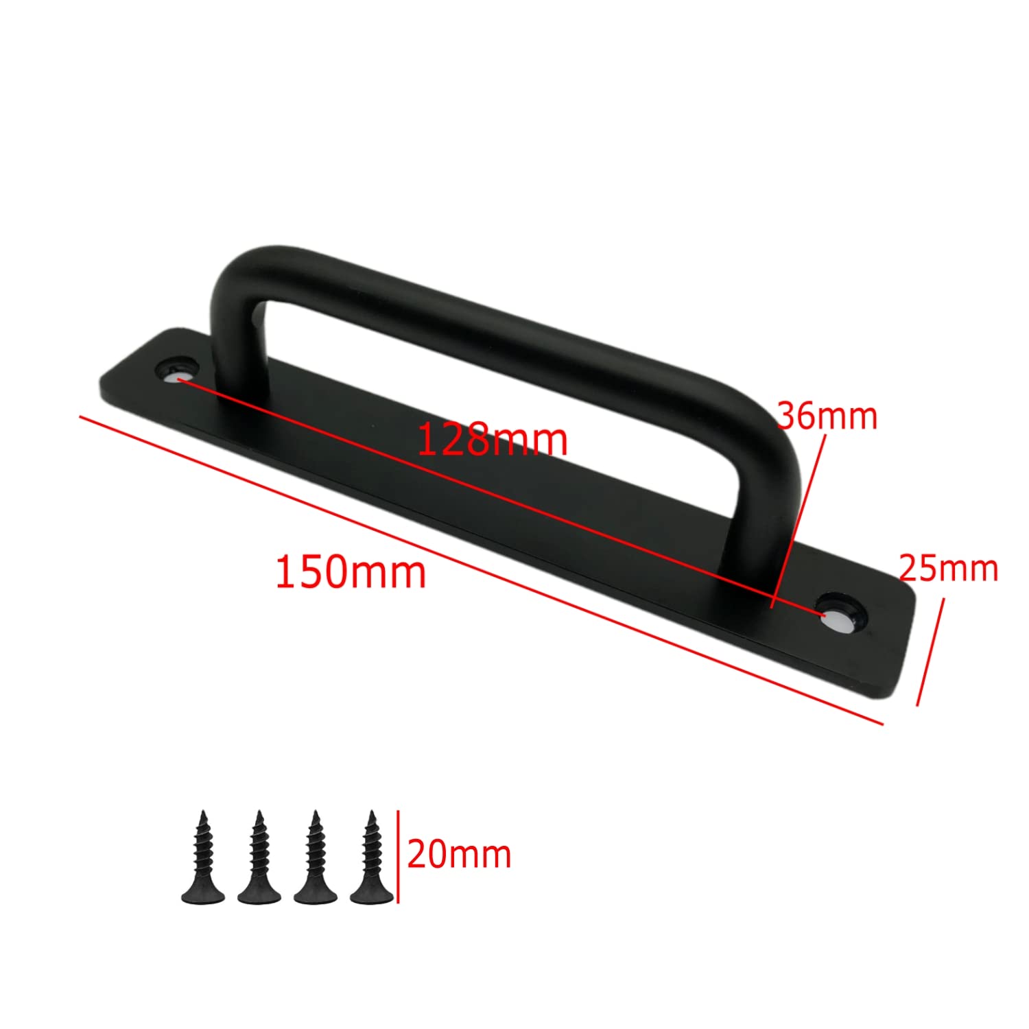 JZK 2 x Black Aluminum Alloy Kitchen Cupboard Door Handle 128mm Hole spacing - Image 2