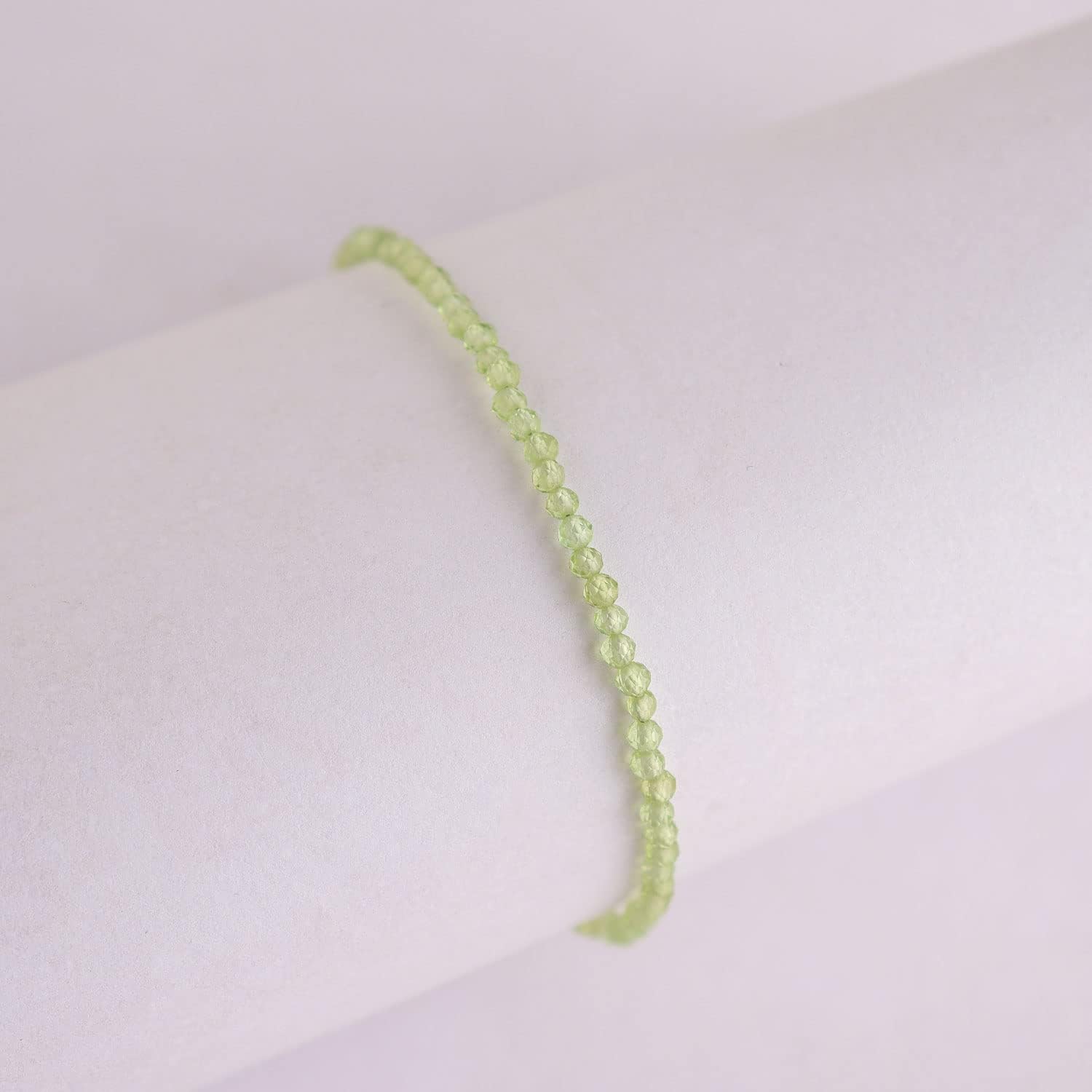 Minimalist Beaded Bracelet for Women – 2-3mm Micro Faceted Crystal Beads | Lightweight Adjustable Layering Bracelet - Image 5