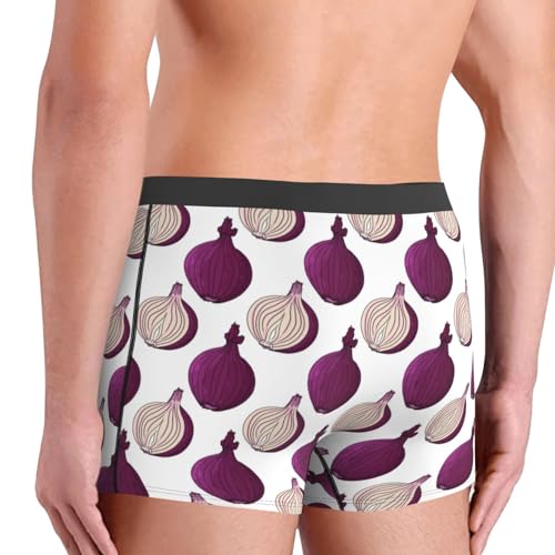 purple Onion Pattern Mens Underwear Boxer Briefs, Comfort Breathable Boxers For Men Regular 6