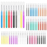 RAYITO 100 Pieces Interdental Brushes, 6 Sizes Soft Dental Floss Brush Mini Floss Sticks Dental for Braces Oral Cleaning