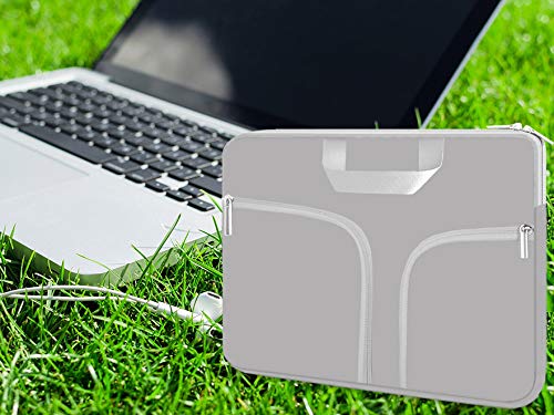 Hestech Chromebook Case,11.6-12.3 Laptop Sleeve Neoprene Computer Handbag Protective Cover For Acer R11/Spin 311/Hp Stream/Samsung/Surface X/7/6/5/4/3/Go 12.4"/13 Inch Macbook Air/Pro M1,Light Grey #TOP7