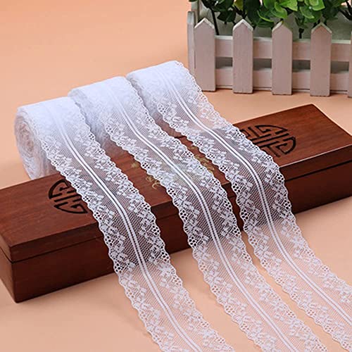 Pizzo Bianco Ampio,3 Rotoli 30 Metri Nastro in