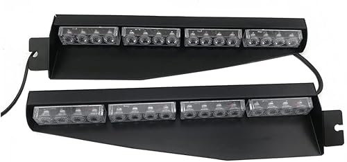 Miniatura 8 de TASWK 32 luces LED de 32 W de 32 W para visera, parabrisas, advertencia de peligro de emergencia, baliza estroboscópica, montaje dividido, lámpara