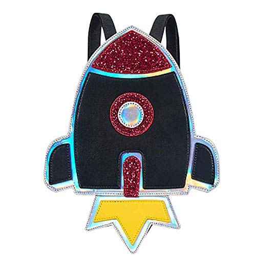 LAMEIDA. Mochila Infantil en Forma de Cohete Mochila de Dibujos Animados de bebé Mochila para Escolar Impermeable Linda Forma de Cohete de Dibujos Animados