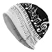 MOLIAN Black and White Piano Music Notes Beanies Thin Bonnet Cap Casual Skull Cap for Jogging Cycling