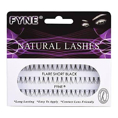 Natural Lashes by FYNE - 60 Short Cluster Lashes per pack - Easy to apply Individual Eyelash Extensions - Effortlessly create a Natural Eyelash look with these Lash Extensions Cover