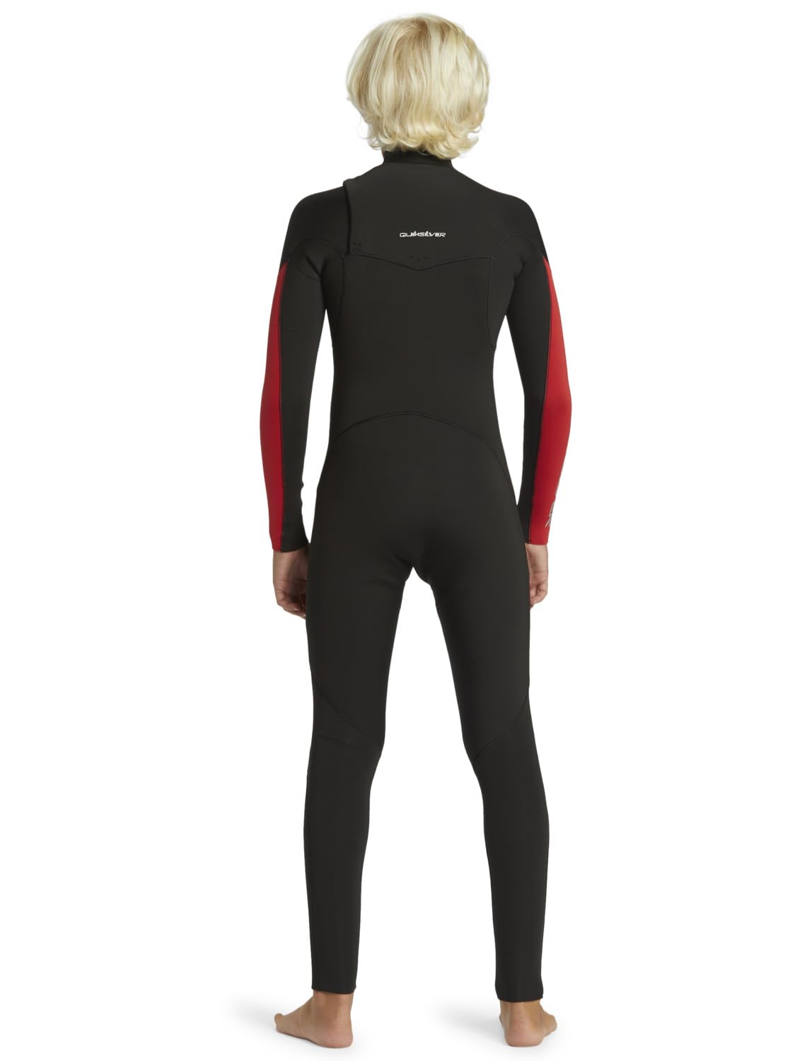 Quiksilver 3/2mm Everyday Sessions - Traje de Surf con Cremallera en el Pecho - Niños 8-16 - Rojo.