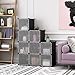 C&AHOME Cube Storage with Doors, 9-Cube Storage Organizer, Plastic Closet Cabinet, Modular Book Shelf Units, Storage Shelving, Ideal for Bedroom, Home, Office, 36.6”L x 12.4”W x 36.6”H Black