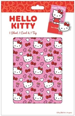 Hello Kitty Card & Wrapping Paper Pack 1 Hello Kitty Card 1 sheet of gift wrap 1 gift tag pack image 4