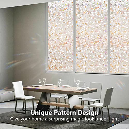 Lemon Cloud Window Film, Vinyl Clings, Stained 3D Decorative Stickers For Glass, Static Door Window Covering, Tinted Window Decals, Frosted Privacy, Self-Adhesive, Pebble Pattern (35.4In X 78.7In) #TOP3