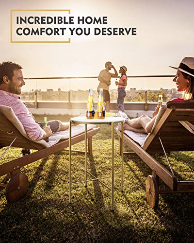 Moncot Round Side Table Small：gold End Table Round End Table White Side Table Marble End Table Side Tables For Living Room Bedroom Glass Top Faux Marble Texturemodern Brass Metal Frame #TOP3