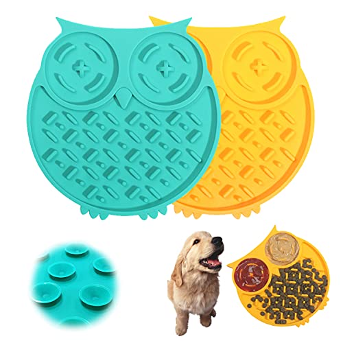WR WPAIER Alfombrilla para Lamer Mascotas, 2 Piezas Almohadilla Lamer de Perros, Silicona Almohadilla Lamer, Almohadilla Lamer Alimentación Lenta Apto para Perros y Gatos B Cover