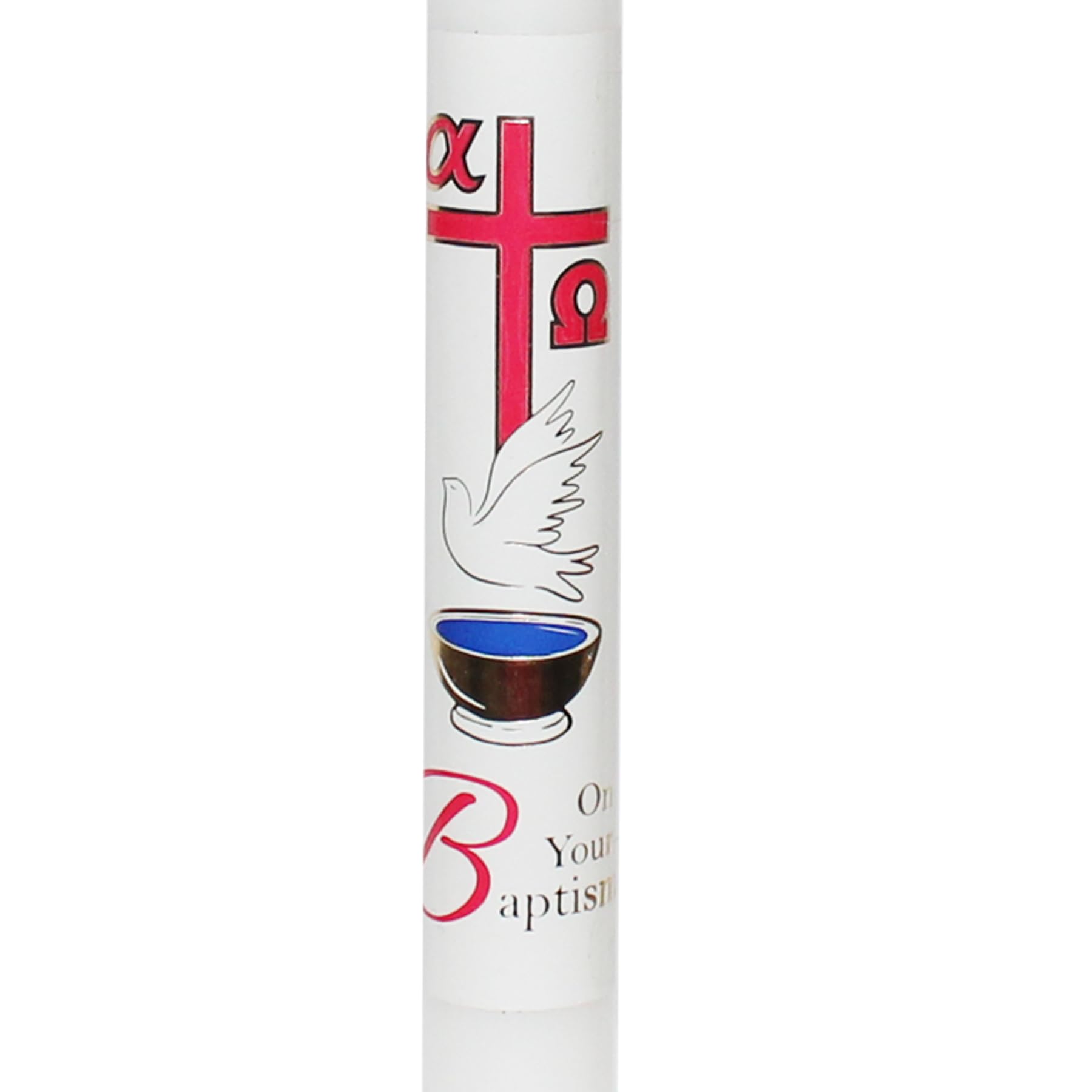 First Light Bougie De Baptême Blanche 25 Cm – Croix, Colombe & Eau Bénite – Souvenir Émouvant Et Élégant