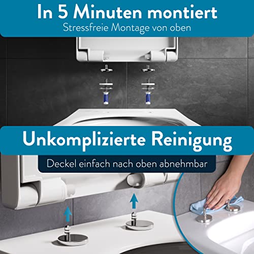 WC-Sitz D-Form Benkstein Toilettendeckel mit Absenkautomatik
