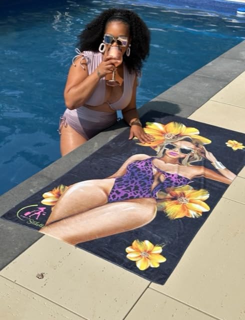 Miniatura 4 de Reality Star - Toalla de playa de microfibra de lujo para viajes, natación, cabaña, piscina, baño, resistente a la arena, tamaño grande, 62 x 31