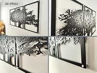 VAILLA Lebensbaum Bild Holz 3D – Wanddeko Wandbild Wohnzimmer Schlafzimmer – Ansicht 3