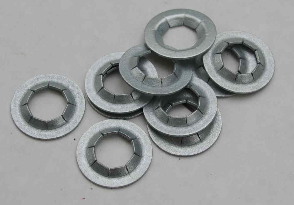 Wisemen Spring Steel Pushnut 1/2 Inch axle nut Push-Nut Zinc Grey, Pack of 10