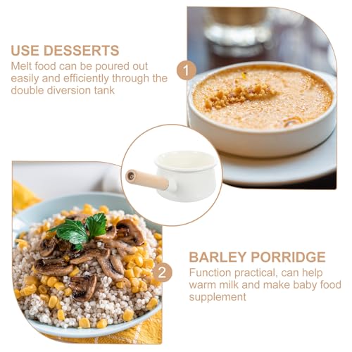 Casserole en émail 15 cm blanche marmite à soupe pot de cuisson bébé