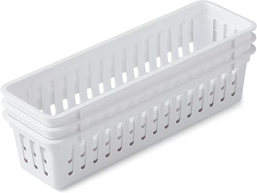 Miniatura 2 de SEDLAV Organizador de cajones de plástico, 3 unidades, blanco, organizador de cajones de escritorio. Ideal: organizadores de escritorio y