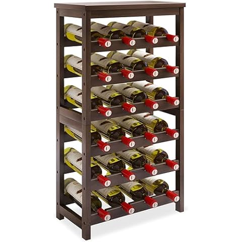 STELLSTAR 24-Bottle 6-Tier Bamboo Wine Rack Cover
