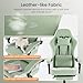 Sweetcrispy Computer Gaming Chair - High Back Ergonomic Desk Chair with Footrest and Lumbar Support, Height Adjustable Task Chair with Linkage Armrests and Headrest, 360° Swivel Wheels, Green