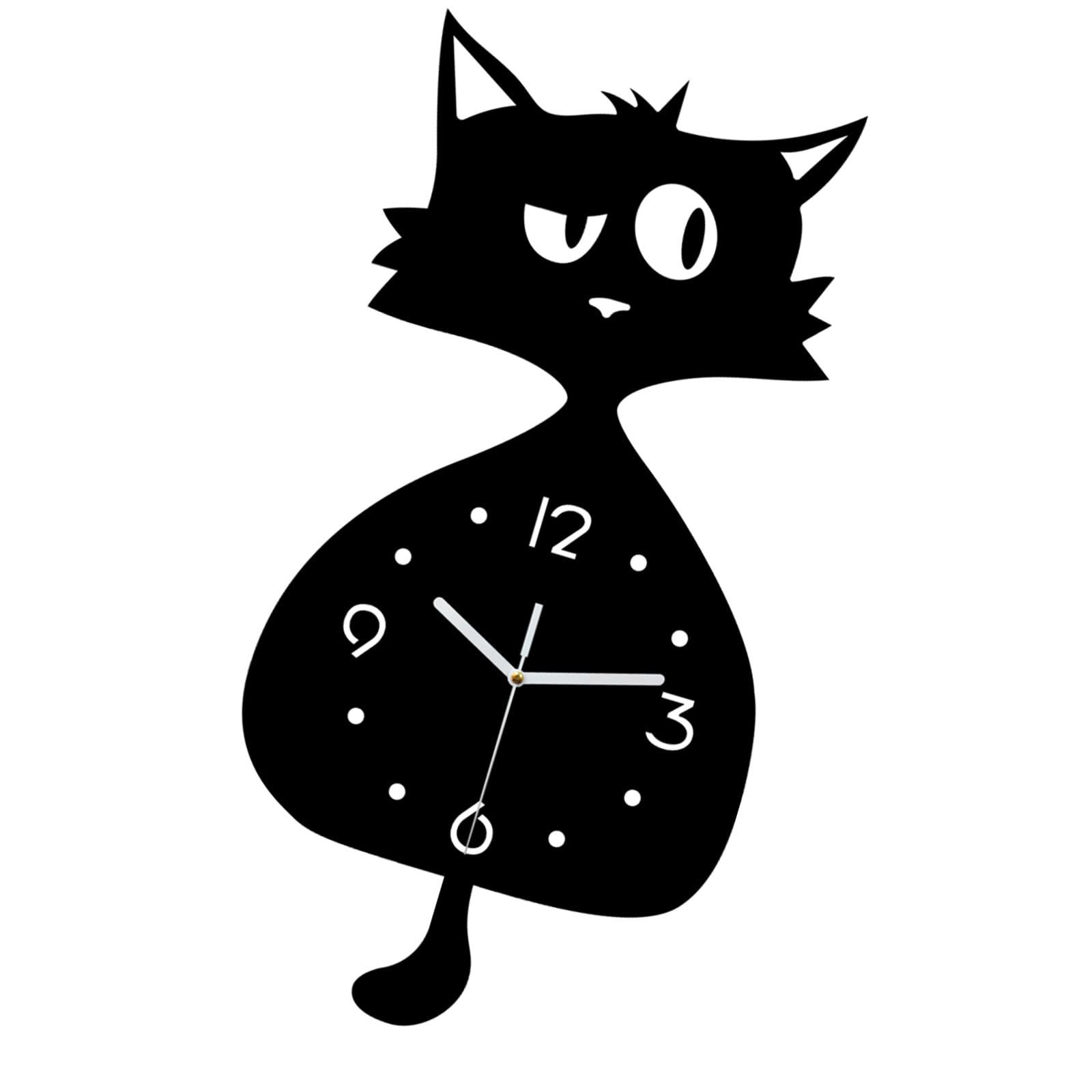 HDOYTXXM Cats Clock for Kitchen Bedroom Decorative Acrylic Wall Clocks Battery Operated Pendulums Clocks None Ticking Silents