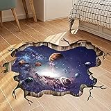BOSUE SLLXG 3D Outer Space Galaxy Astronaut Wall Stickers Home Room Decor Peel ＆ Stick 3D Planet Un