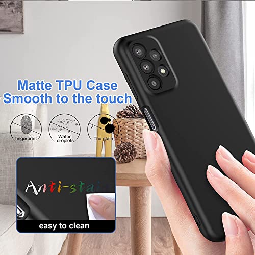 Image of DIZORO Microfiber Candy Case Compatible for Samsung Galaxy A23 4G Shockproof Slim Back Cover Liquid Silicone Bumper Camera Protective Phone Cover (Black)