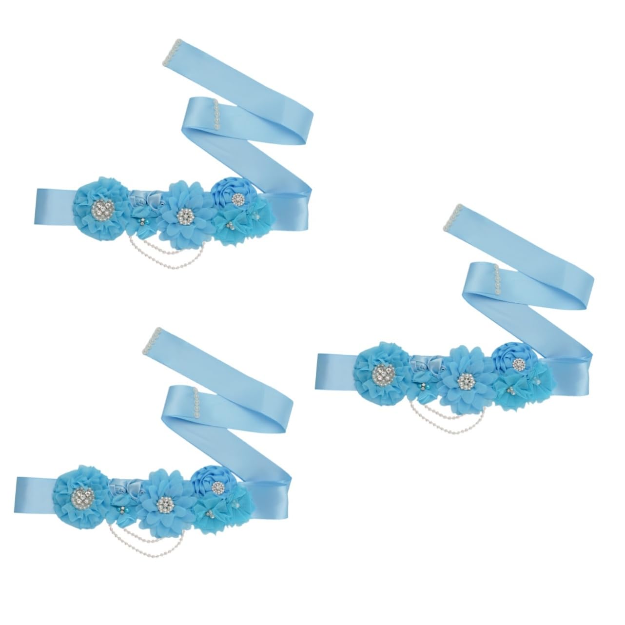 LIFKOME 3piezas Cinturón De Novia Decorativo Perlas y Brillantes Cinturón De Cintura Para Vestidos De y Maternidad