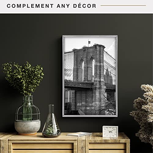 Image of MCS Edgeline Metal Poster Frame, Back-Loading Picture Frame For Wall Art, 16 x 24 Inch, Silver