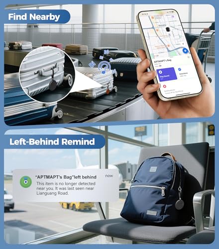 Smart Luggage Tag with Apple Find My, Premium Leather Suitcase Tags w/ 2 ID Labels, TSA-Friendly, Travel Essentials Tracker for Suitcase Baggage Backpacks, Black2