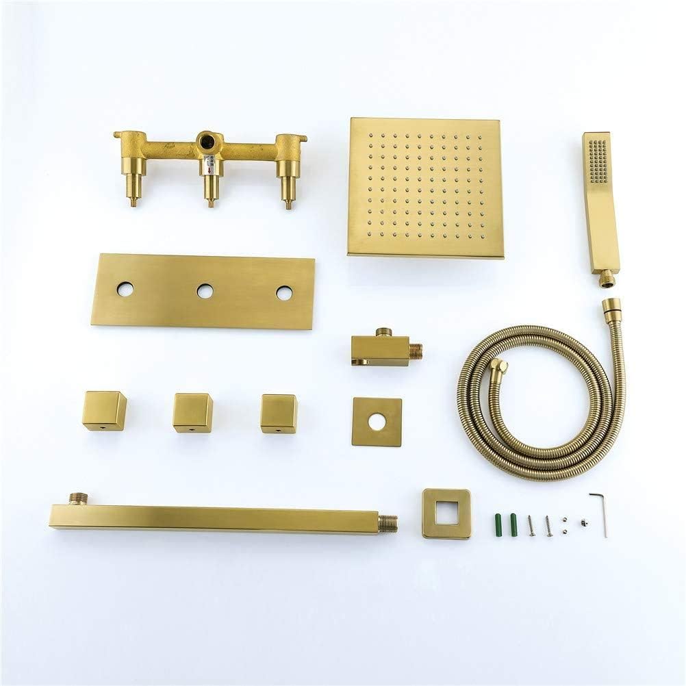 Shower Faucet System Mixer Set, Brass Bathroom Shower System, 8-10