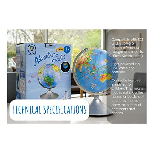 Interactive Children’s Smart Globe and Augmented Reality app to Explore the world. Simplified Earth Globe for Kids. Learning Toy. Educational Gift. Learn Geography. (App Requires Compatible AR Device) - Image 6