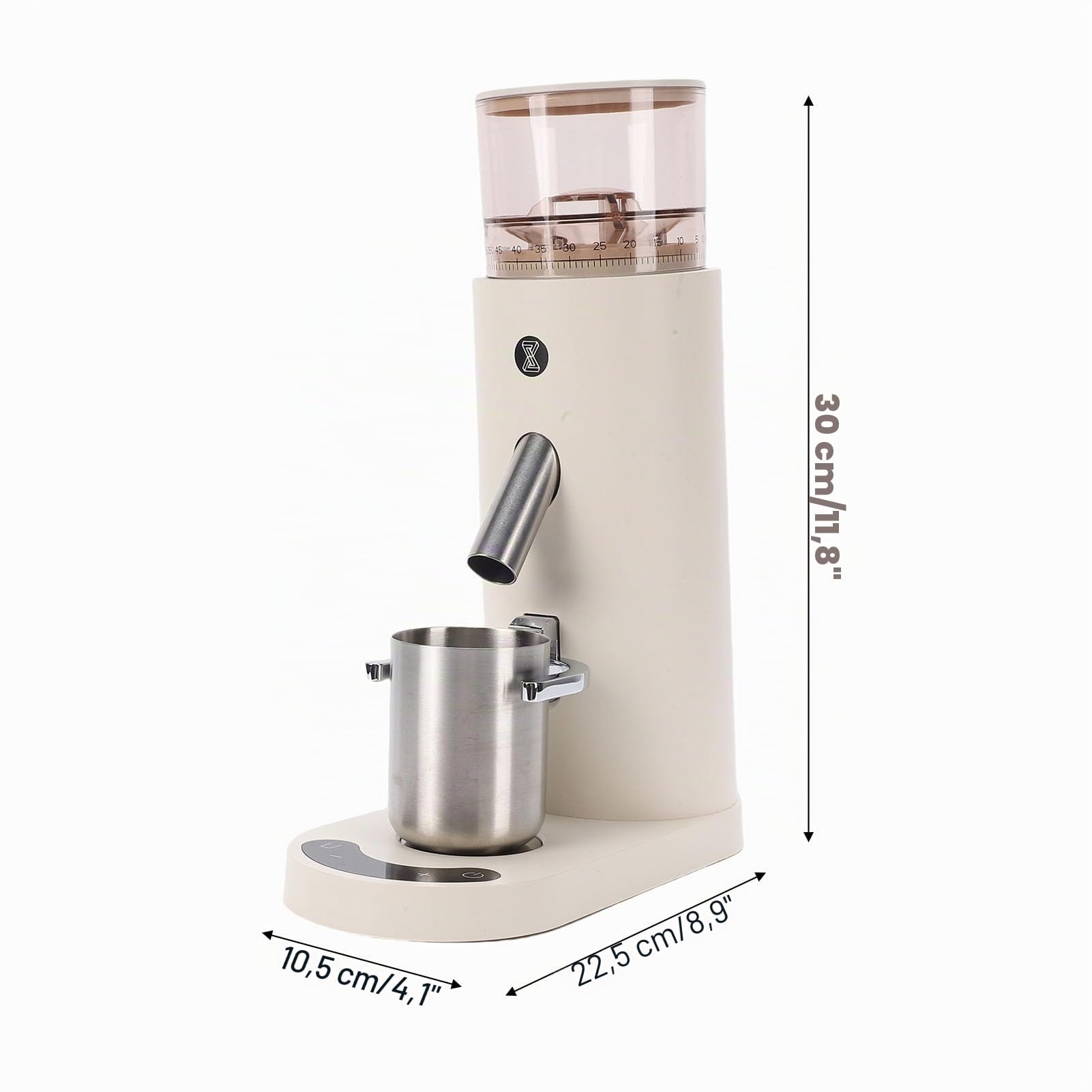 Dpofirs Molinillo de café de Burr, Molinillo de café de Dosis Individual Eléctrica, con 60 Configuraciones de Rutina, 80 G de Capacidad, Soporte de Portafiltro para Espresso Goteo Francés (685