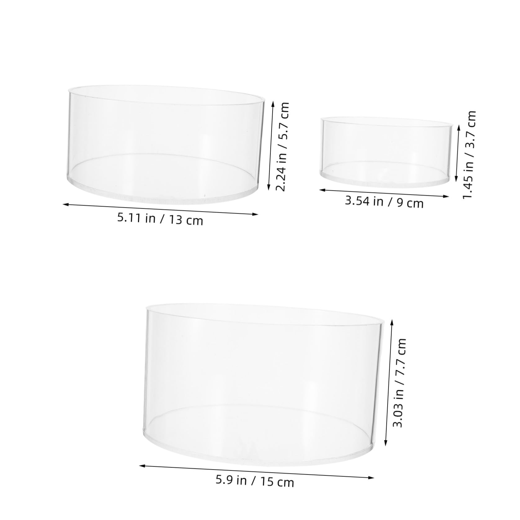 VICASKY Set 6 Alzate Espositive Rotonde in Acrilico Trasparente Piedistallo Espositivo da Tavolo per Buffet e Festa Base Espositiva Impilabile per Gioielli Dolci e Decorazioni