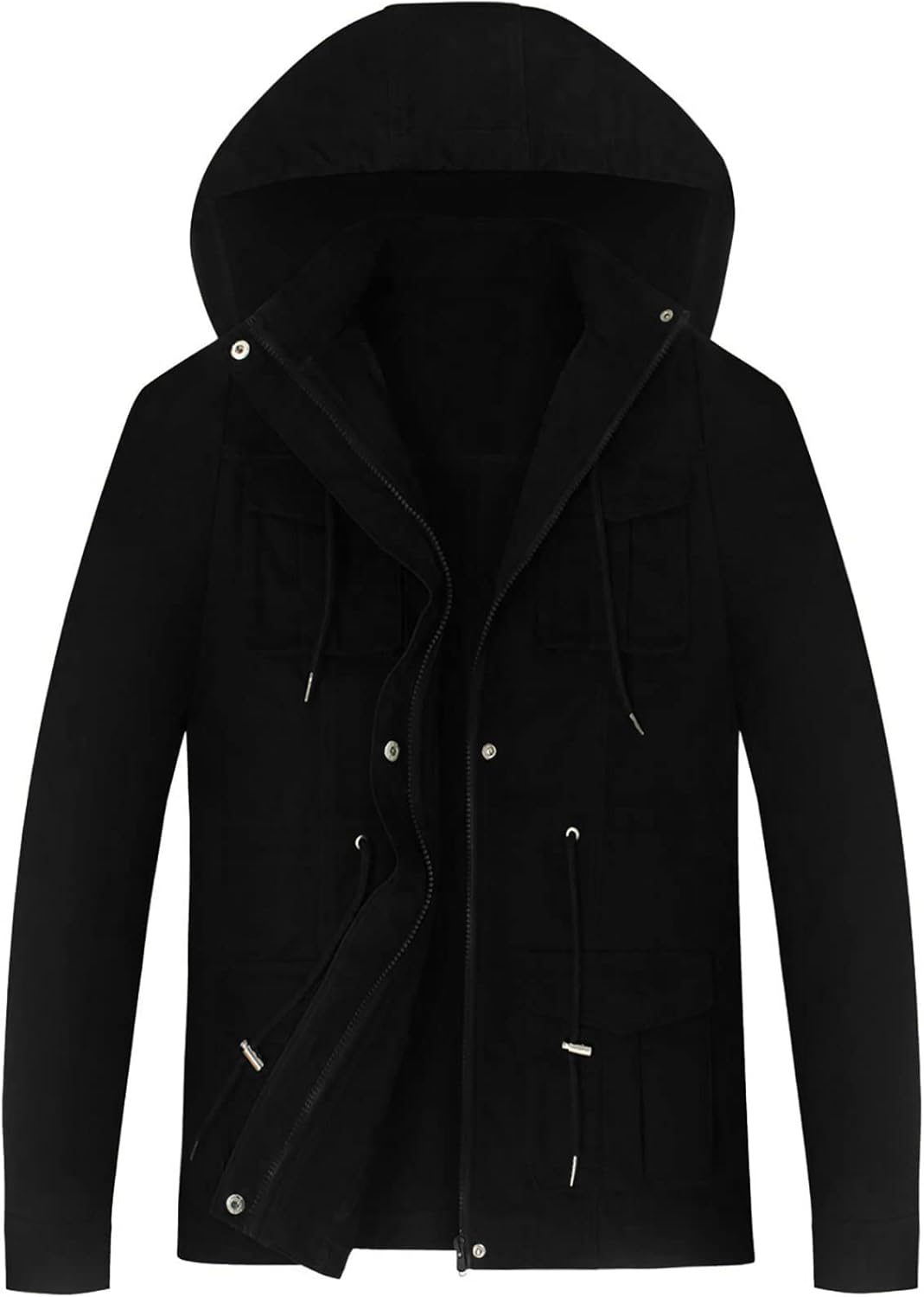 VisiChenup Casual Jacket for Women Fall Long Sleeves Utility Trendy Coat with Zipper Pocket - Image 4