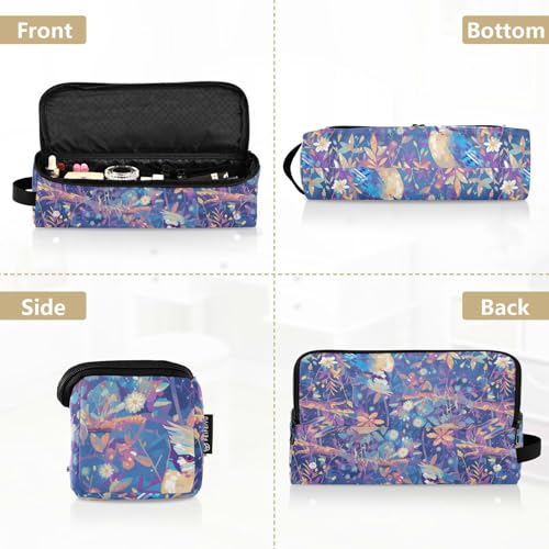 linqin Art Bolsa de viaje para herramientas de cabello Blue Birds para mujer con alfombrilla resistente al calor organizador para planchas, alisadores, rizadores de cabello y accesorios miniatura 5