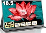 18.5 Inch Portable Monitor for Laptop, FHD 1080P 100% sRGB Travel Monitors for Laptop, Portable Computer IPS Display w/VESA, External Monitor USB-C HDR HDMI Portable Screen w/Smart Cover & Speakers